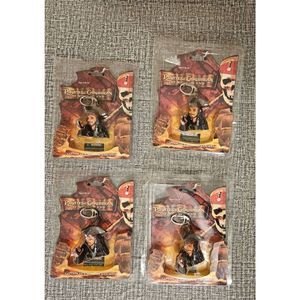 Disney Pirates Of The Caribbean Captain Jack Sparrow - Keychain -2007 Lot of 4